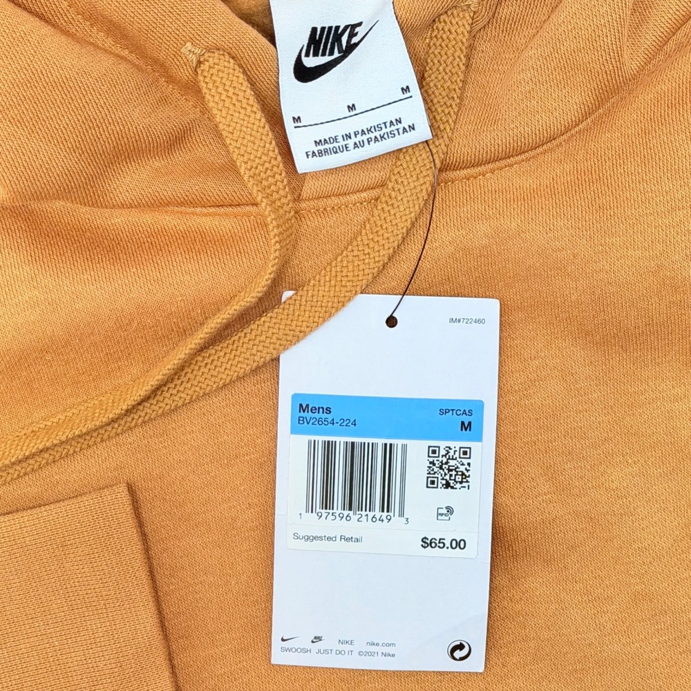 Nike Sportswear Club Fleece Hoodie Mens Medium Brown BV2654-224 NEW - Picture 4 of 8